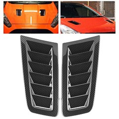 Hood Vents, 2Pcs Universal Car Hood Vent Wear Bonnet Vents Carbon Fiber Pattern