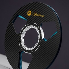 1X Studevox Pro Black/Blue 10.5″ Carbon Fiber 1/4″ Tape Reel For Tape Recorders