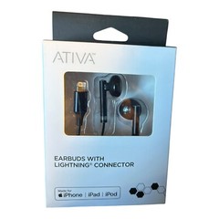 ATIVA™ Lightning Earbud Headphones, Black