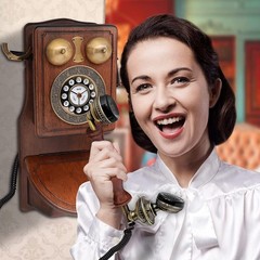 Pyle Vintage Corded Phone Retro Design Landline Telephone Tone/Pulse Switch