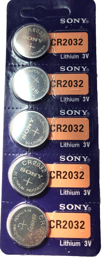 CR2032 SONY MURATA 5PK 3V LITHIUM (GREAT EXP 2034) DL2032 ECR2032 FREE SHIPPING