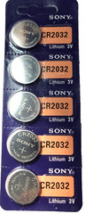 CR2032 SONY MURATA 5PK 3V LITHIUM (GREAT EXP 2034) DL2032 ECR2032 FREE SHIPPING