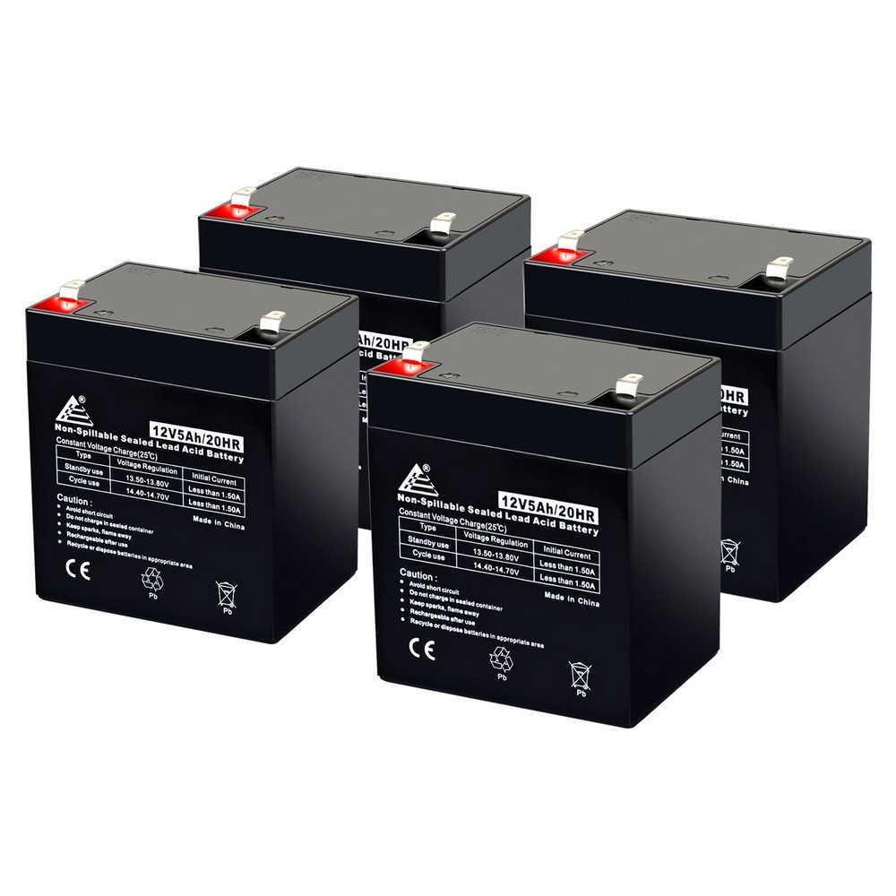 12V 5AH Battery for Razor E100 E125 E150 E175 Scooter – 4 Pack