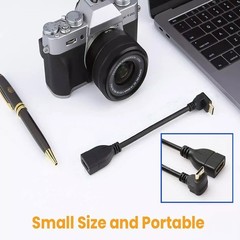 90 Degree 0.15M Mini HDMI to HDMI Adapter Cable for High Definition Electronics