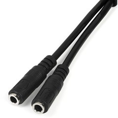 StarTech.com Headset Adapter, Microphone and Headphone Male to Female, Black