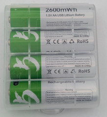 12 PACK! USB AA Li-ion Rechargeable Batteries 1.5V 2600mWh Type C Cable Battery