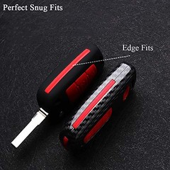Carbon Fiber Pattern Key Fob Cover Case for Audi A3 Carbon Fiber Pattern-black