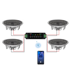 Herdio 4-Channel Bluetooth Amplifier Receiver USB AUX Audio System Device