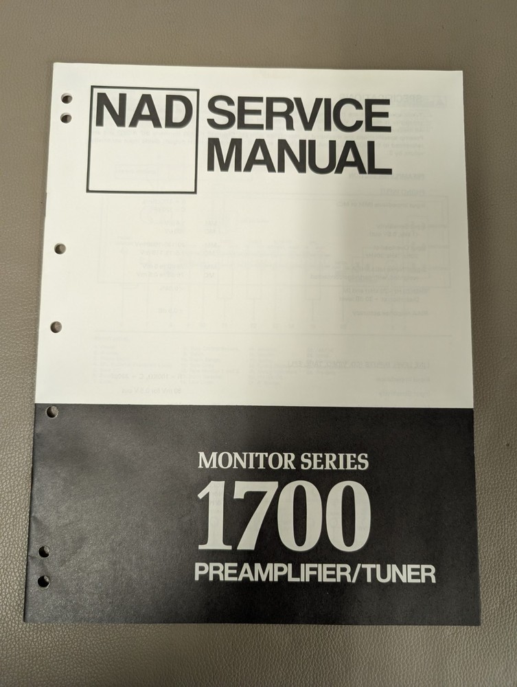 NAD Monitor Series 1700 Preamp/Tuner Service Manual D-4791