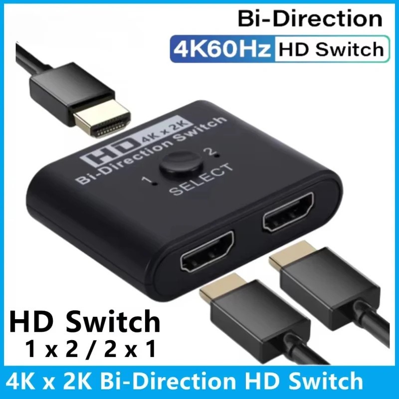 4K X 2K HDTV Bi-Direction 2-Port Splitter Switch for Laptop PC PS3 PS4 TV Box