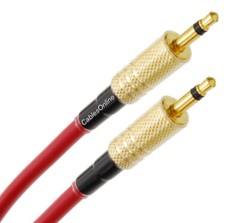 3.5mm (1/8″) TS Mono Male to Male Ultra Flex Red Audio Cable [Multi-Length]