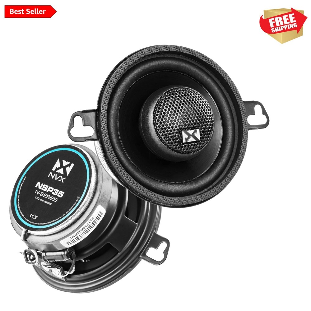 200W Max 3.5″ Coaxial Car Speakers with Durable Construction & Built-in X-Overs
