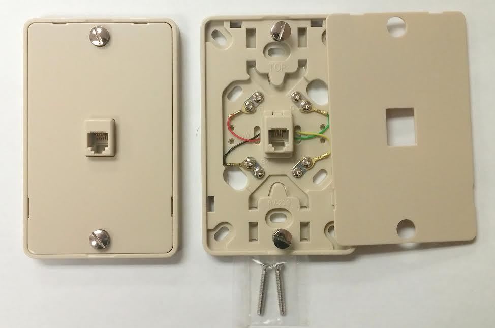 80/PK NC-630A 4C IV Wall Phone Jack 4C Plate Screw Terminals YES! $1.00ea
