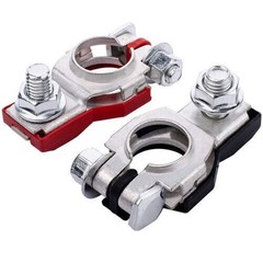 2x Car Battery Terminal Clamp Connectors Positive Negative Release Disconnect