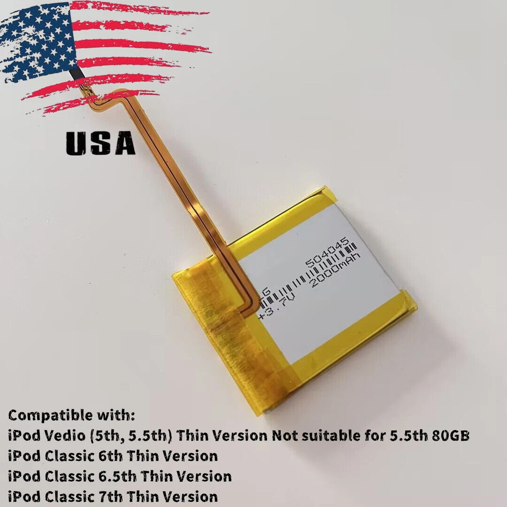 NEW LG 2000mAh Battery Upgrade replacement for iPod Classic 6 7 Video 5 5.5 Thin