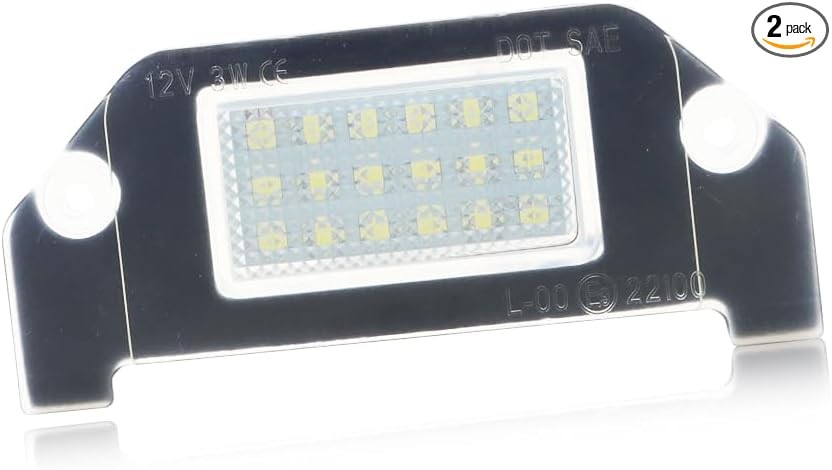 LED License Plate Light for 2005-2014 Vehicles, 18-SMD LED Rear Tag Lamps, 6000K