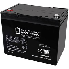 Mighty Max 12V 75Ah Internal Thread Battery Replaces Quickie P300-P210-P320