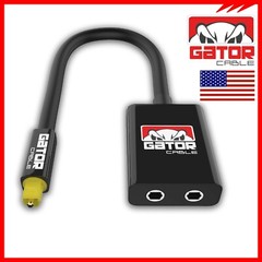 Dual Port Toslink Digital Fiber Optical Adapter Splitter Audio Cable 1 In 2 Out
