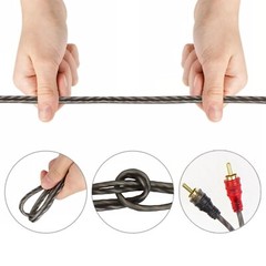 2 PCS RCA Cables 2 Channel Twisted 4Ft Car Audio Shielded Interconnect Amp Wire