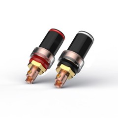 4pcs Red Copper Plated Binding Post HiFi Banana Female Adapter Speaker Terminal
