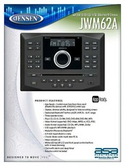 Jensen JWM62A Wallmount Bluetooth RV Stereo with App Control, DVD|CD|USB|AUX|RCA