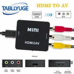 1080P HdmiCompatible to AV RCA Converter Box HDMI2AV Adapter with USB Cable Supp
