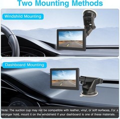 Backup Camera Monitor Mount – Windshield Suction Cup Mounting Bracket, Black
