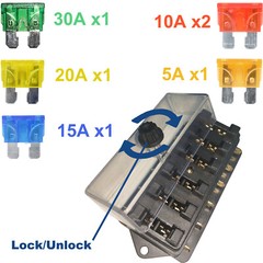 6/ 12 Way Blade Fuse Box Block Holder LED 12V Car Boat Power Distribution Panel