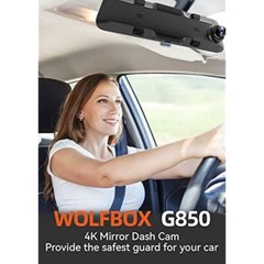 WOLFBOX 4K Dash Cam Dual Dash Cameras Mirror Dash Cam Parking Monitoring
