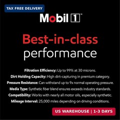 Mobil 1 M1-212A Extended Performance Oil Filter, 1 Pack | Synthetic Blend, High