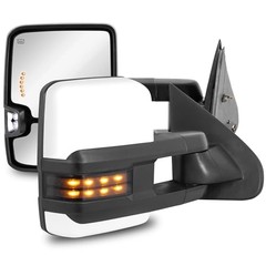 Painted White Towing Mirrors Power Heated Compatible for 03-06 Chevy Silverado