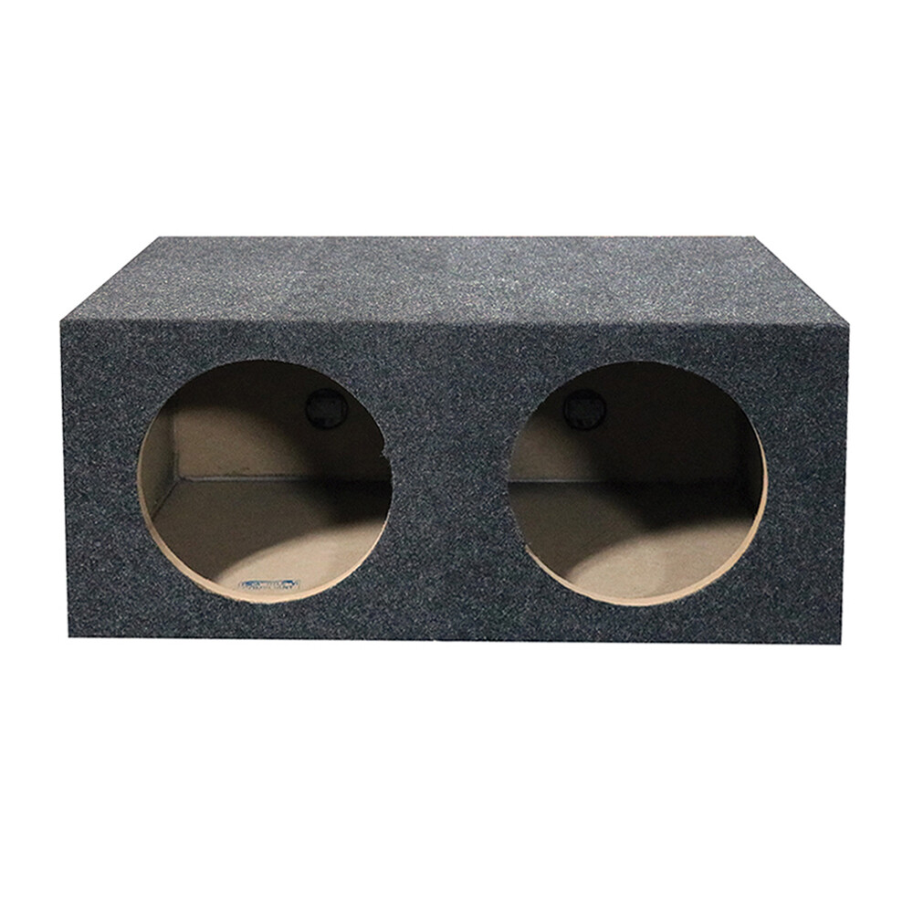 QPower Dual 12″ Sealed Heavy Duty Square Empty Woofer Box QMPSQ12E