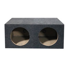 QPower Dual 12″ Sealed Heavy Duty Square Empty Woofer Box QMPSQ12E