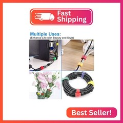 California JOS 60 PCS 6 Inches Colorful Reusable Cable Ties, Wire Ties, Cord Org