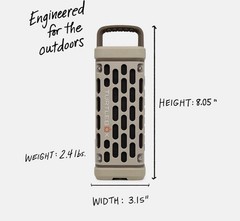 TurtleBox Ranger Loud Bluetooth Waterproof Tan Speaker opened box with usb c