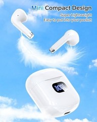 Wireless Earbuds Bluetooth 5.3 Headphones, 40Hrs Playback Stereo Ear A-White