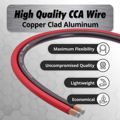 InstallGear 8 Gauge Power or Ground Wire Red/Black Wire 25Feet Each