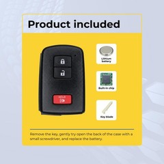 Replacement Smart Key Fob for Toyota Tacoma 2022 FCC HYQ14FBB Part Number