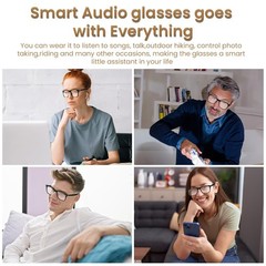 Bluetooth Audio Smart Glasses Blue Light Blocking Open Ear Speaker Voice