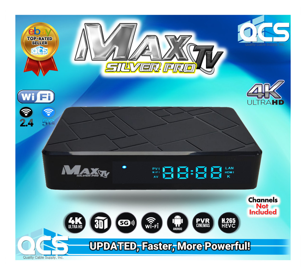 MaxTV Silver PRO 5G 2025 4K ULTRA-HD Box + Android 9.1 MaxTV Silver