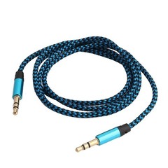 Blue 10ft Long AUX Cable Jack Gold-Plated Plug Audio Wire Cord for iPod Phone