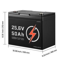 Uimoso 24V 50Ah LiFePO4 Lithium Battery with Bluetooth and 30A BMS