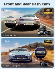 4K+1080P+2.5K 3Channel Dashcam for Car WiFi GPS 24H Parking Mode Fatigue Remind