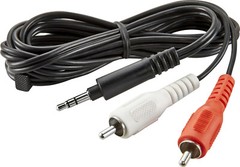NEW Insignia NS-HZ503 6-foot 3.5mm Mini-to-RCA Stereo Audio Cable Black