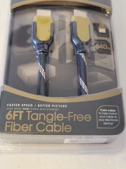 HDMI FIBER CABLE/CORD 6FT TANGLE FREE HIGH SPEED W/ETHERNET 1080P 3D VIDEO 24KT