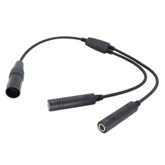 New Black Aviation Headset GA Dual Plugs to for Airbus 5 Pin XLR Headset Adapter