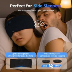 Sleep Headphones Bluetooth 6.0 Headband, 3-IN-Sleeping Headband 1 Black