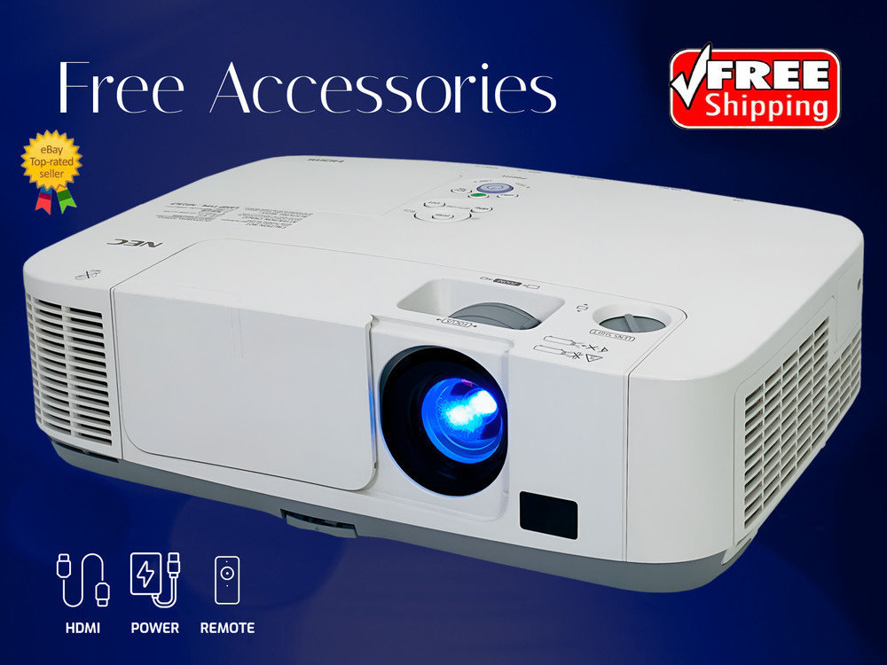 3LCD Projector 4000 ANSI Professional WXGA Accepts 4K Signal HDMI USB w/Bundle