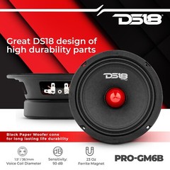 4 DS18 PRO-GM6B 6.5″ Midrange Bullet Speakers 480 Watts Max Power 4 Speakers