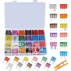 Car Fuses Assortment Kit Blade-Type Automotive Fuses Standard & Mini Size Fuses